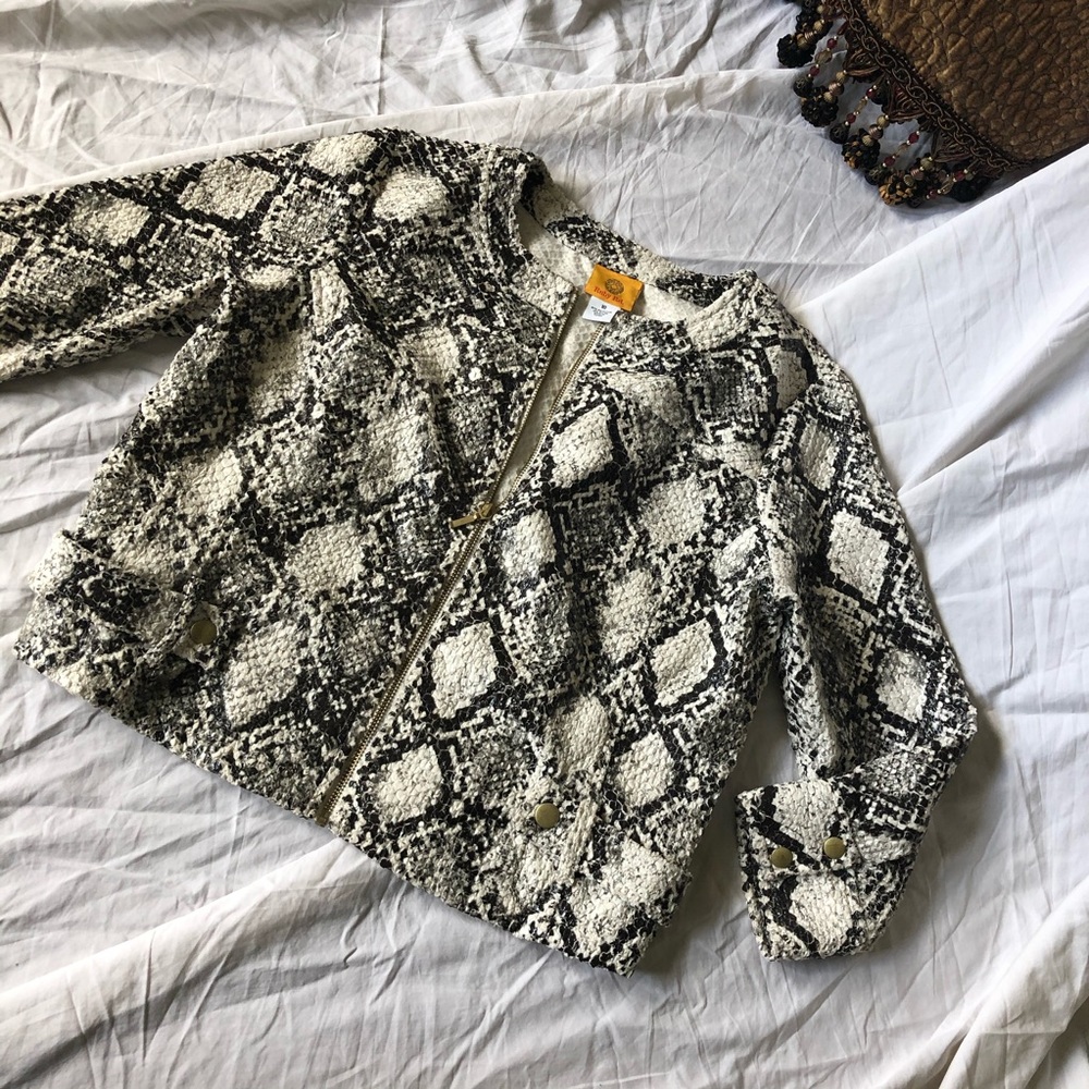 Ruby Rd Faux Snakeskin Croo ZIP Jacket - Picture 7 of 10